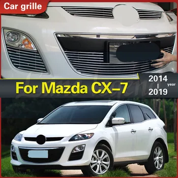 Priekš Mazda CX-7 2014 2015 2016 2017 2018 2019 Nerūsējošā Tērauda Automašīnas Priekšējo Buferi Acu Reste Ap Apdare Miglas Lukturi Sacīkšu Grili