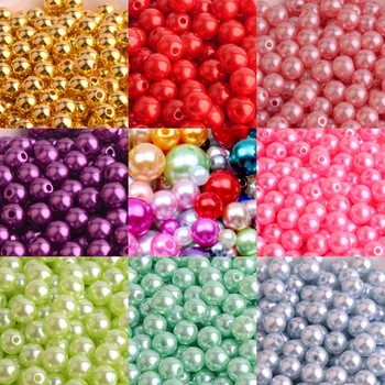 3mm-12mm Perforēta pērle ABS mākslīgas pērles apaļas imitācijas plastmasas pērles rokdarbi un rotaslietu izgatavošana