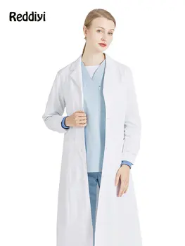 Sieviešu Ārsti Vienotu Baltu Lab Mētelis Medmāsas Kostīms Sievietēm, Kosmetologs Darba Apģērbu Slim Medicīnas Apģērbs Veterināro (Dungriņi)