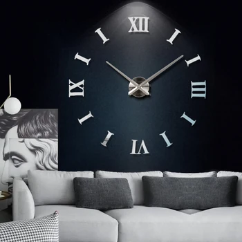 2022 Jaunas Mājas apdare, lielie 27/47inch spogulis sienas pulkstenis mūsdienu dizaina 3D DIY lielu dekoratīvās sienas pulkstenis skatīties sienas unikālu dāvanu